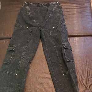 Fashion Nova Charcoal Textured Pants